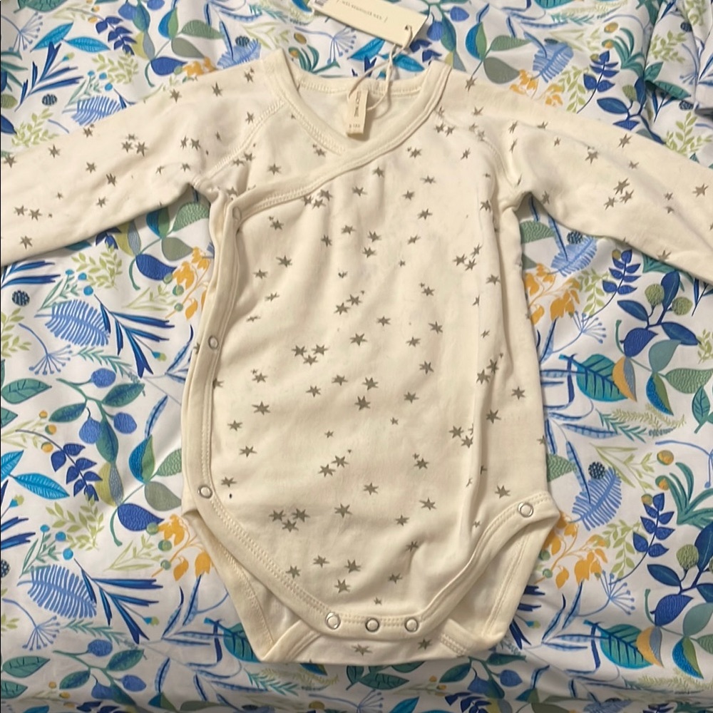Quincy Mae Cream Bodysuit with Polka Dot Design